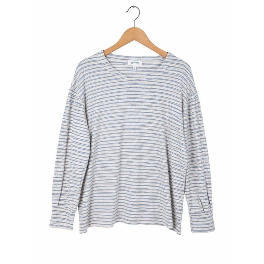 Haven Well Within 100% Cotton Blue Stripe Long Sleeve Top XS